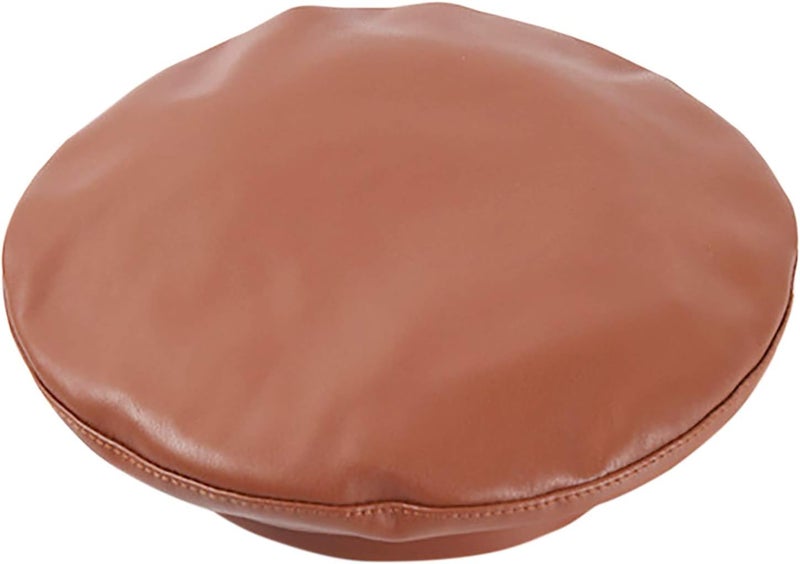 MINGSEECESS Women PU Leather French Black Beret Hat Causal Beanie Hat - Image 4